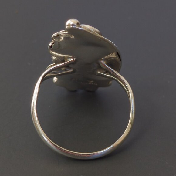 Signed H.Y. Sterling Feather/Scroll Ring, Navajo-Style, Size 5.75 (25mm) - Picture 13 of 13